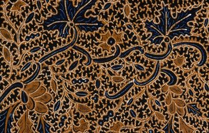 Batik mit traditionellem Blumendesign, Surakarta, Java, Indonesien, Detail von Unbekannt Unbekannt