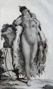 Ethnische Frau Khoikhoi (Hottentotten), aus Reisen von Le Vaillant ins Innere Afrikas über das Kap der Guten Hoffnung, in den Jahren 1783 von Unbekannt Unbekannt