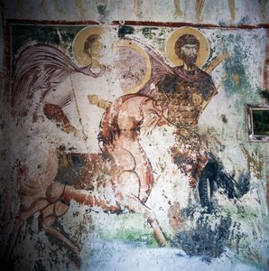 Fresko in der byzantinischen Kirche in Mournies, Kreta, Griechenland von Unbekannt Unbekannt