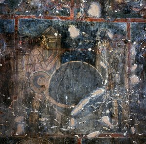 Fresko im Kloster Agios Georgios, Diavaide, Kreta, Griechenland