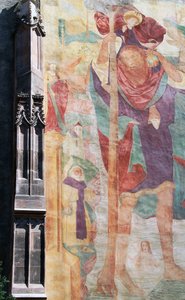Fresko des Heiligen Christophorus, St. Nikolaus Pfarrkirche, Meran von Unbekannt Unbekannt