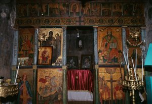 Ikonostase in der Kirche Agia Paraskevi, Anisaraki, Kreta, Griechenland