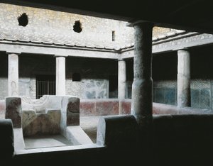 Kleines Innenatrium mit Brunnen zur Gartenbewässerung, Römische Villa Poppaea, Oplonti, Torre Annunziata von Unbekannt Unbekannt