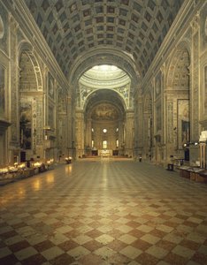 Basilika des Heiligen Andreas in Mantua, entworfen von Leon Battista Alberti, in Auftrag gegeben von Ludovico II Gonzaga