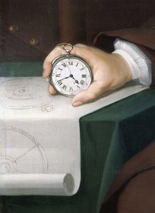 John Harrison mit seinem Marinechronometer, ca. 1767 von Unbekannt Unbekannt