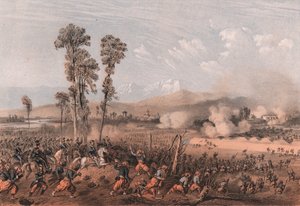 König Vittorio Emanuele II führt Truppen während der Schlacht von Palestro, Lombardei von Unbekannt Unbekannt