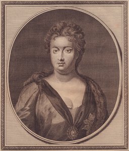 Porträt von Anne Stuart, Königin von Großbritannien (1665-1714), Kupferstich von John Goldar (1729-1795) nach einem Gemälde von G. Kneller von Unbekannt Unbekannt