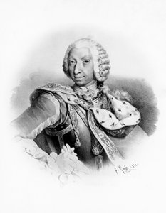 Porträt von Karl Emanuel III. von Savoyen (1701-1773), König von Sardinien ab 1730, Gravur nach einer Zeichnung von Francesco Gonin (1808-1889) von Unbekannt Unbekannt