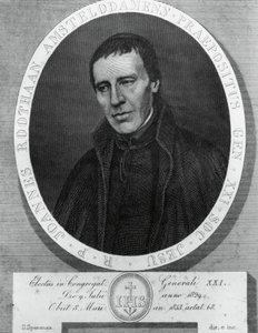 Porträt von Jan Philipp Roothaan, Zeichnung und Gravur von Serafino Speranza nach einem Gemälde von Frans Quartier
