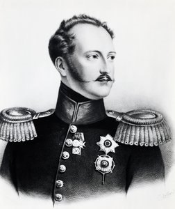 Porträt von Nikolaus I. Romanow (1796-1855), Zar von Russland von 1825 bis 1855, Gravur von Unbekannt Unbekannt