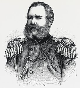 Porträt von Nikolai Obruchev (1830-1904), russischer General, Gravur