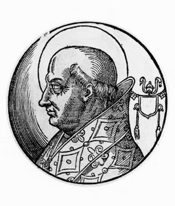 Porträt von Papst Agapetus I. (gestorben 536), 57. Papst der katholischen Kirche ab 535, Gravur von Unbekannt Unbekannt
