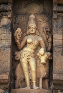 Relief, das Parvati darstellt, Brihadisvara-Tempel, Gangaikonda Cholapuram, Tamil Nadu, Indien