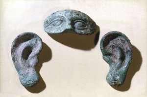 Römische Votivaugen und -ohren, Bronze, 200 v. Chr.-100 n. Chr. von Unbekannt Unbekannt