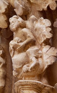 Spanien, Navarra, Ujué, Kirche Santa Maria, Architekturdetail von Unbekannt Unbekannt