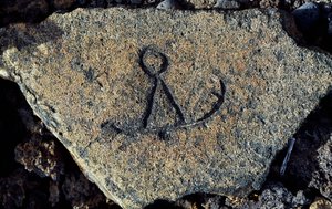Steingravur, Puako Petroglyph Archaeological District, Hawaii, USA von Unbekannt Unbekannt
