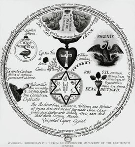 Symbole der Rosenkreuzer, Zeichnung aus einem Manuskript des 18. Jahrhunderts, Frankreich von Unbekannt Unbekannt