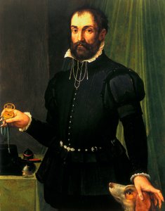 Porträt eines Mannes mit einer Uhr, ca. 1558