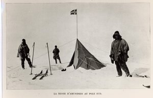 Zelt am Südpol, hinterlassen von Roald Amundsen (1872-1928) im Jahr 1911, 1912