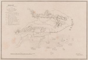 Skizze der Festung Ghuznee. Am 23. Juli 1839 im Sturm erobert