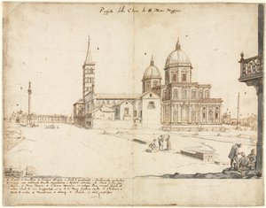 Achtzehn Ansichten von Rom: Die Basilika Santa Maria Maggiore von Lievin Cruyl