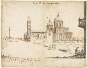 Achtzehn Ansichten von Rom: Die Basilika Santa Maria Maggiore, 1664 von Lievin Cruyl