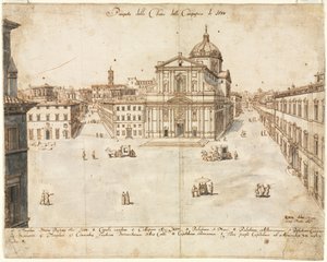 Achtzehn Ansichten von Rom: Die Kirche des Gesù von Lievin Cruyl
