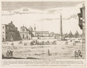 Piazza del Popolo aus "Prospectus Locurum Urbis Romae Insign[ium]" von Lievin Cruyl