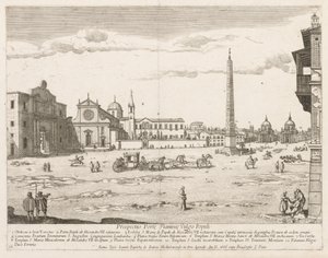 Piazza del Popolo aus Prospectus Locurum Urbis Romae Insignium, 1666 von Lievin Cruyl