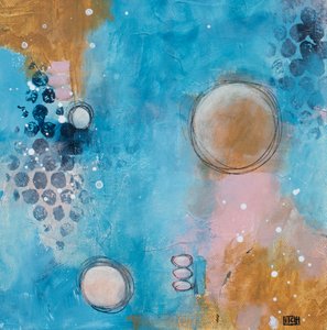 Abstrakte Blau-Gold-Kreise