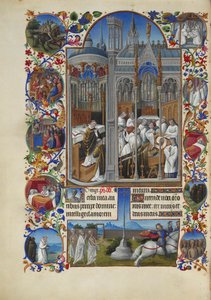 Très Riches Heures des Herzogs von Berry Folio 86, verso - Das Begräbnis von Raymond Diocrès von Limbourg Brothers