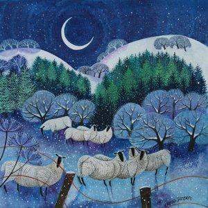 Winter Downland Schafe, 2024 von Lisa Graa Jensen
