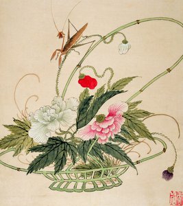 Eines aus einer Serie von Blumen- und Insektenbildern, spätes 19. Jahrhundert