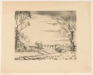 Bauernhof in einer Winterlandschaft