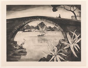 Bogenbrücke auf Korsika von Lodewijk Schelfhout (signed by artist)