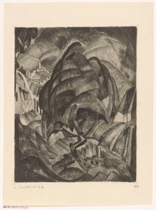 Baum in einer Hügellandschaft von Lodewijk Schelfhout (signed by artist)