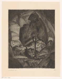 Baum in einer Hügellandschaft mit See von Lodewijk Schelfhout (signed by artist)