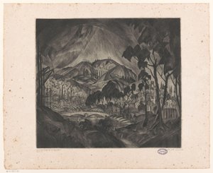 Hügellandschaft mit Industrie von Lodewijk Schelfhout (signed by artist)