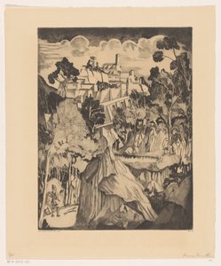 Hügellandschaft mit Jäger von Lodewijk Schelfhout (signed by artist)