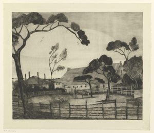 Holländische Landschaft mit Bauernhof und Weideland von Lodewijk Schelfhout (signed by artist)