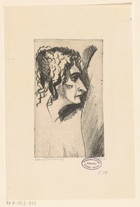 Kopf einer Frau von Lodewijk Schelfhout (signed by artist)