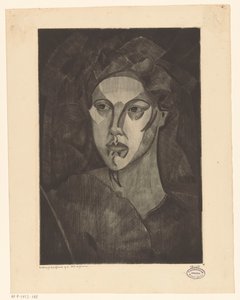 Kopf einer Frau von Lodewijk Schelfhout (signed by artist)