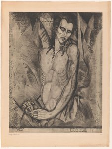 Nackter Mann mit geschlossenen Augen von Lodewijk Schelfhout (signed by artist)