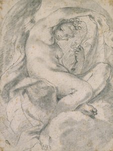 Eine Nymphe (Flora) inmitten von Wolken