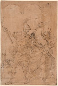 Alexander und Thaïs setzen Persepolis in Brand von Lodovico Carracci