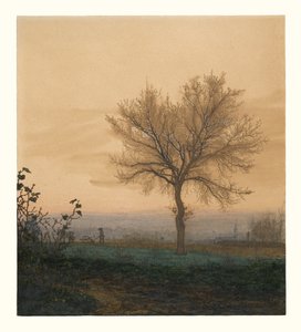 Landschaft mit einem kahlen Baum und einem Pflüger von Léon Bonvin