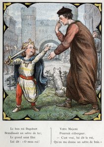 Illustration von Lorenz Frolich (1820-1908) für das Volkslied „Der gute König Dagobert“. Ausgabe J. Hetzel. Um 1880