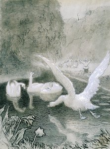 Das hässliche Entlein, Illustration von Lorenz Frolich für Märchen von Hans Christian Andersen