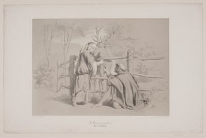 Im Königshof, S. 65, Illustration zu Christian Winthers "Hjortens Flugt" von Lorenz Frølich