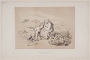 Mutter und Tochter, S. 289, Illustration zu Christian Winthers "Hjortens Flugt" von Lorenz Frølich